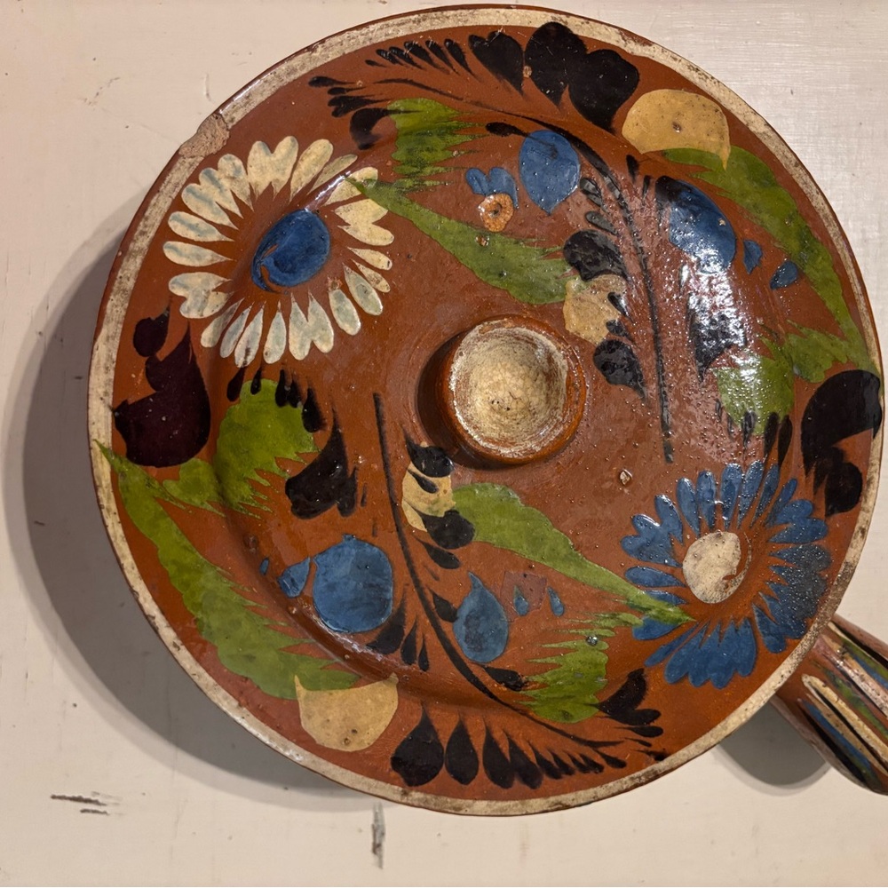 Handcrafted Floral Ceramic bowl with lid